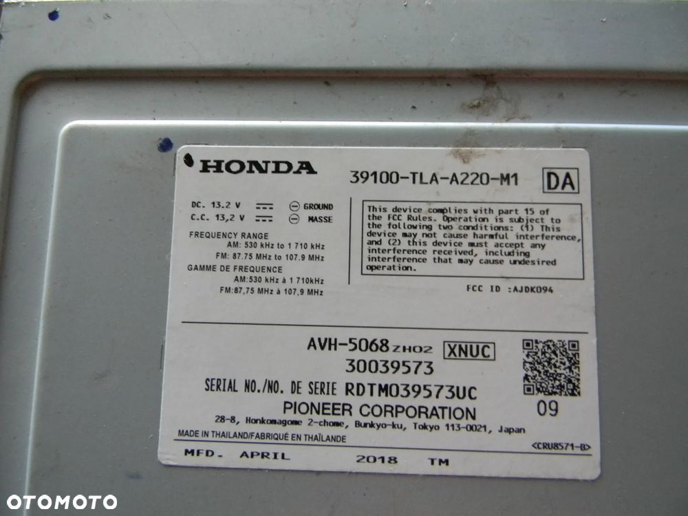 radio oryginalne HONDA CR-V 21- AVH-5068 - 5