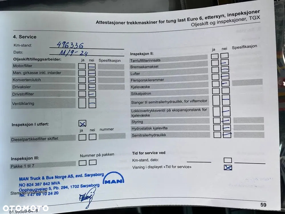 MAN TGX 26.500 / 6X2 / SERWIS na 496TKM /Stan IDEAŁ/E6/ BDF RAMA /6X2/ 3 OŚ SKRĘTNA + PODNOSZONA /SYPIALKA - 38