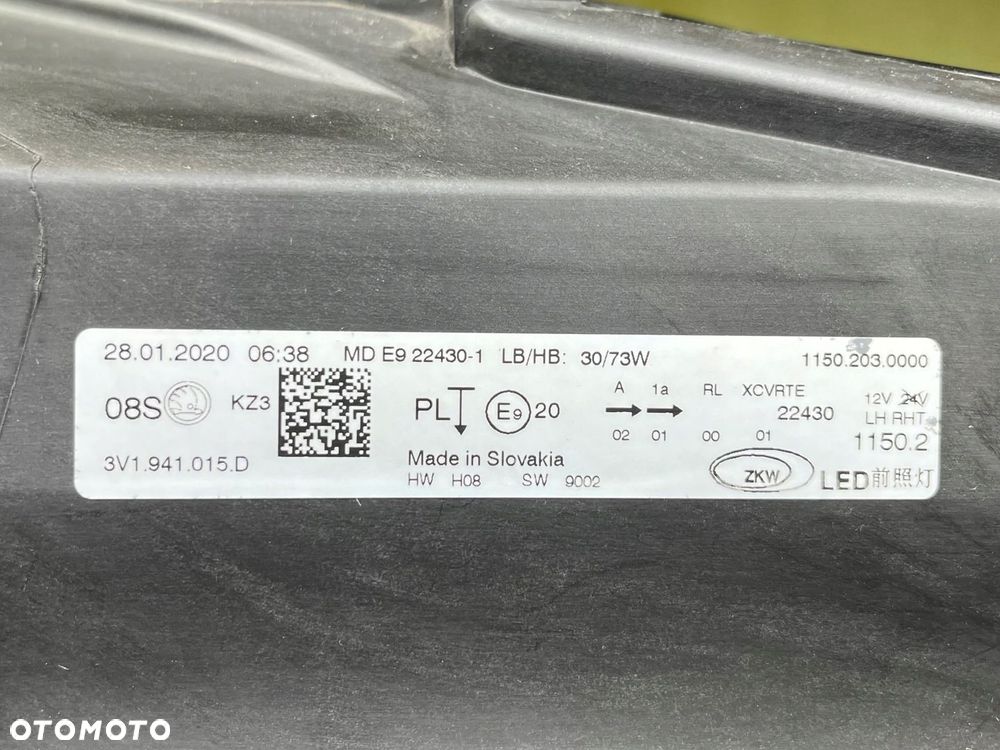 Lampa lewa przednia SKODA SUPERB III LIFT KOMPLETNA IDEALNA - 8