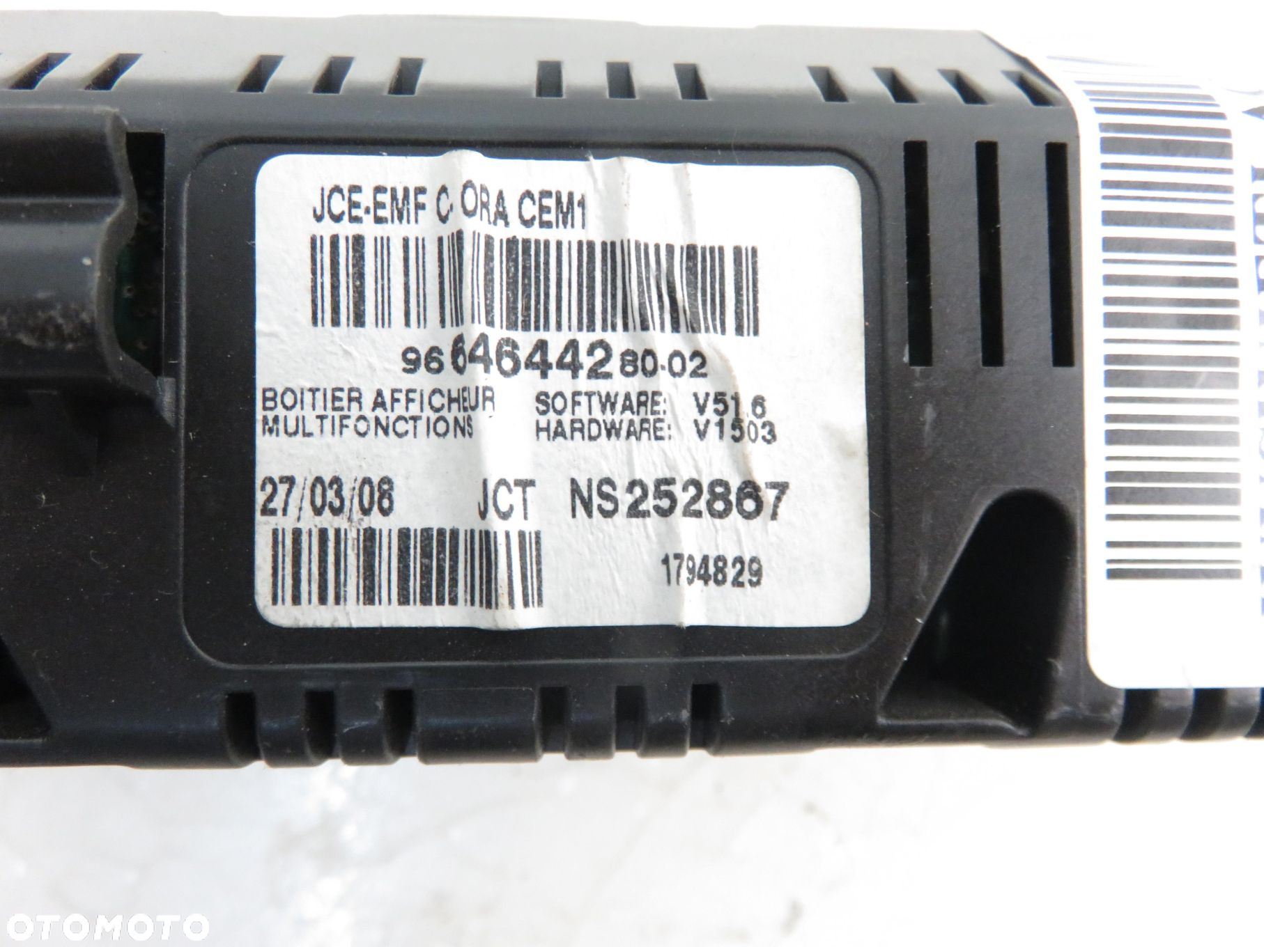 WYŚWIETLACZ PEUGEOT 308 (4A_, 4C_) 9646444280 - 5