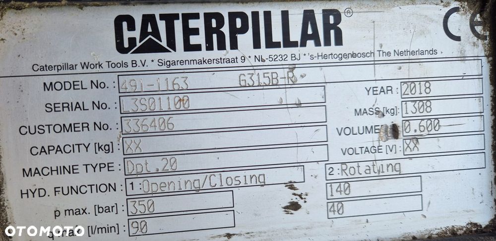 Caterpillar ORYGINALNY CHWYTAK ROZBIÓRKOWO-SORTUJĄCY DO KOPAREK 18-25ton - 7