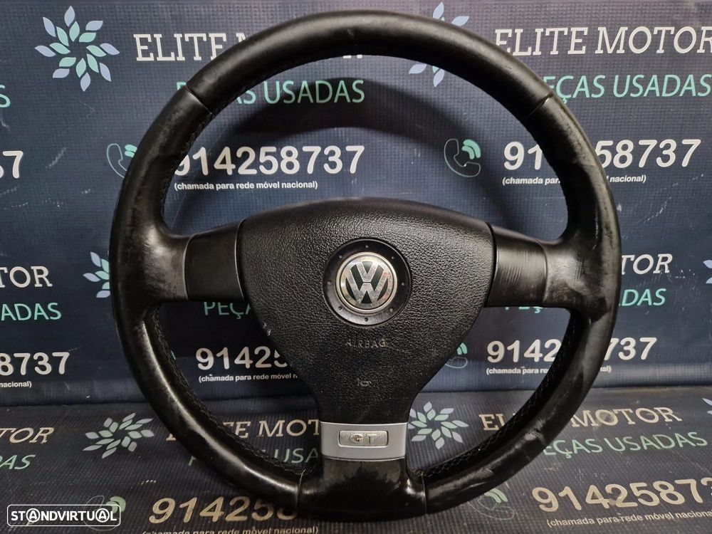 Volante usado pele com airbag VW GOLF V GT 5 JETTA PASSAT TOURAN CADDY - 3