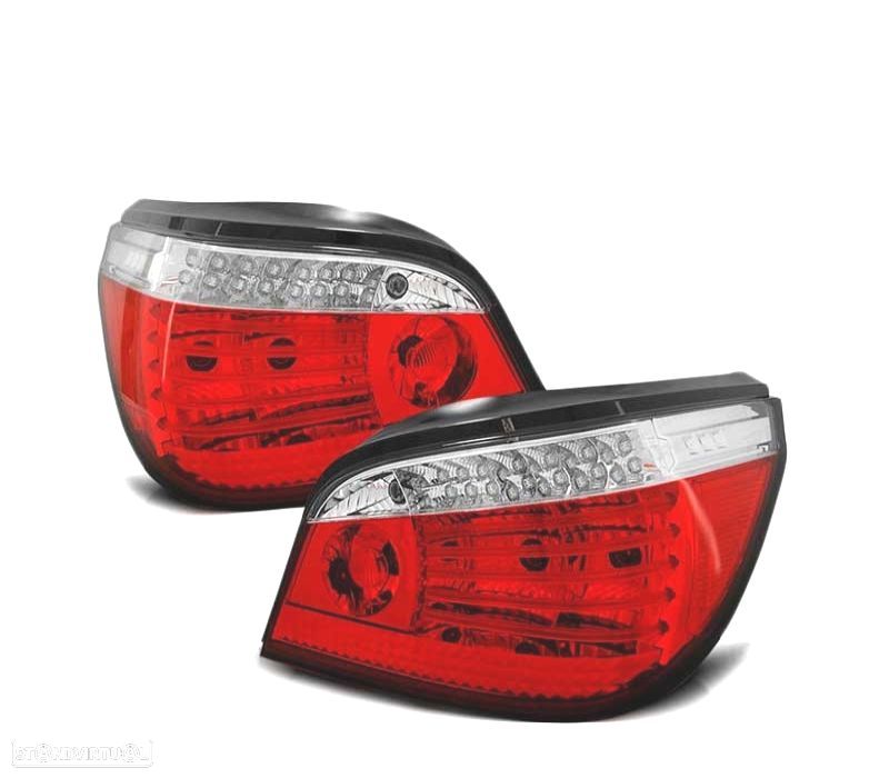 FAROLINS TRASEIROS BMW E60 03-07 VERMELHO BRANCO LED - 2