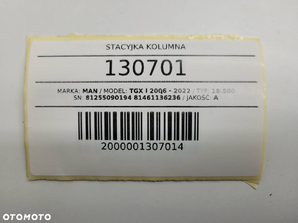 KOLUMNA KIEROWNICZA STACYJKA KLUCZYK TAŚMA MANETKI MAN TGX 81461136236 - 17