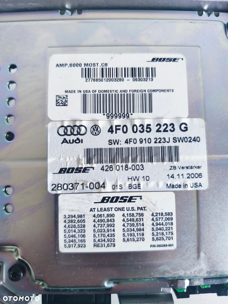 Wzmacniacz Bose AUDI A6 C6 4F0035223G 4F0910223J - 3