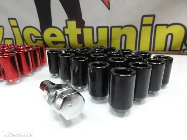 Porcas Lug Nuts Para Honda, Mazda, Ford, Toyota, Hyundai, Lexus, Mitsubishi com 32mm 12x1.50 disponível em Cromado, preto e vermelho conjunto 20 unidades - 6