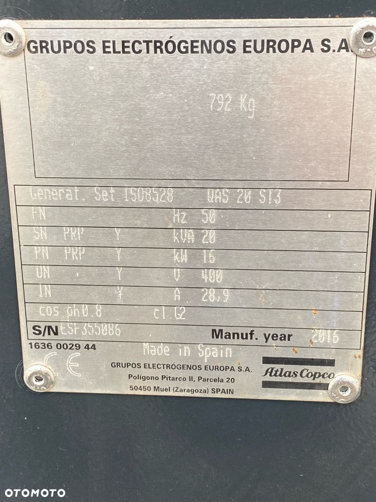 Atlas Copco QAS20 20kVA Mobile - 13