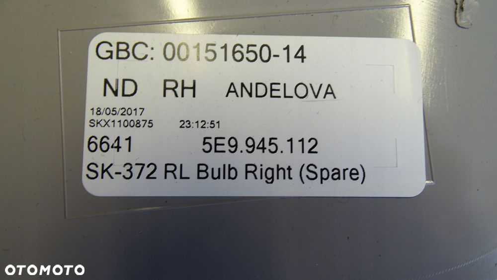 SKODA OCTAVIA III KOMBI 5E9 - lampa tylna prawa NOWA ORYGINAŁ !!! - 5
