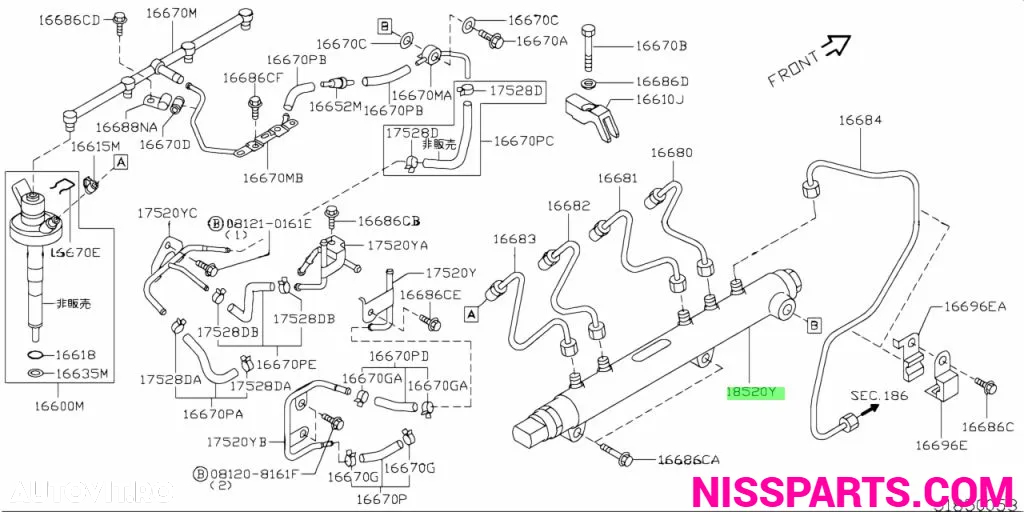 Rampa injectie common rail Nissan Atleon Cabstar Patrol Renault Maxity Mascot ZD30 - 5