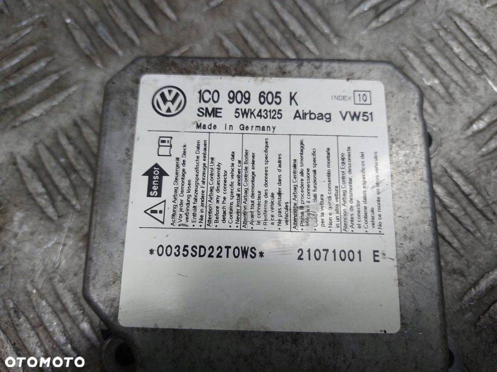 ZESTAW AIRBAG PODUSZKA PASAŻERA MODUŁ PASY SKODA ROOMSTER I 5J1880202A - 2