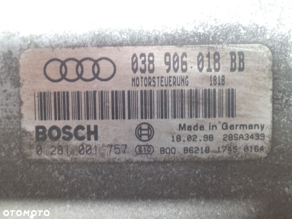KOMPUTER STEROWNIK SILNIKA AUDI A3 8L 1.9 TDI 038906018B 0281001757 - 2