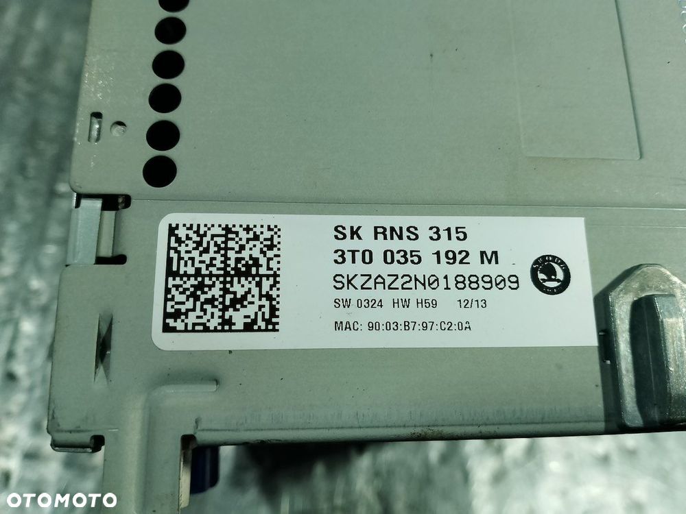 RADIO  SKODA OCTAVIA II LIFT 3T0035192M  RNS 315 - 4