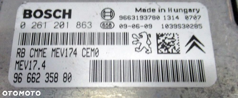 peugeot 207 sw 1.6 vti komputer sterownik 9663193780 - 3