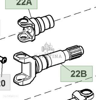 John Deere 7830 Jarzmo przegubu uniwersalne RE250836 R250839 R250848 R250848 - 1
