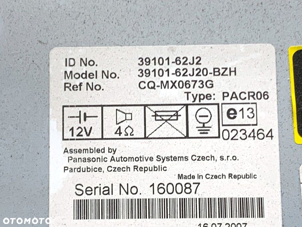 RADIO  SUZUKI SWIFT III (MZ, EZ) 2005 - 2022 1.3 DDiS (RS 413D) 51 kW [69 KM] olej napędowy 2005 - - 4