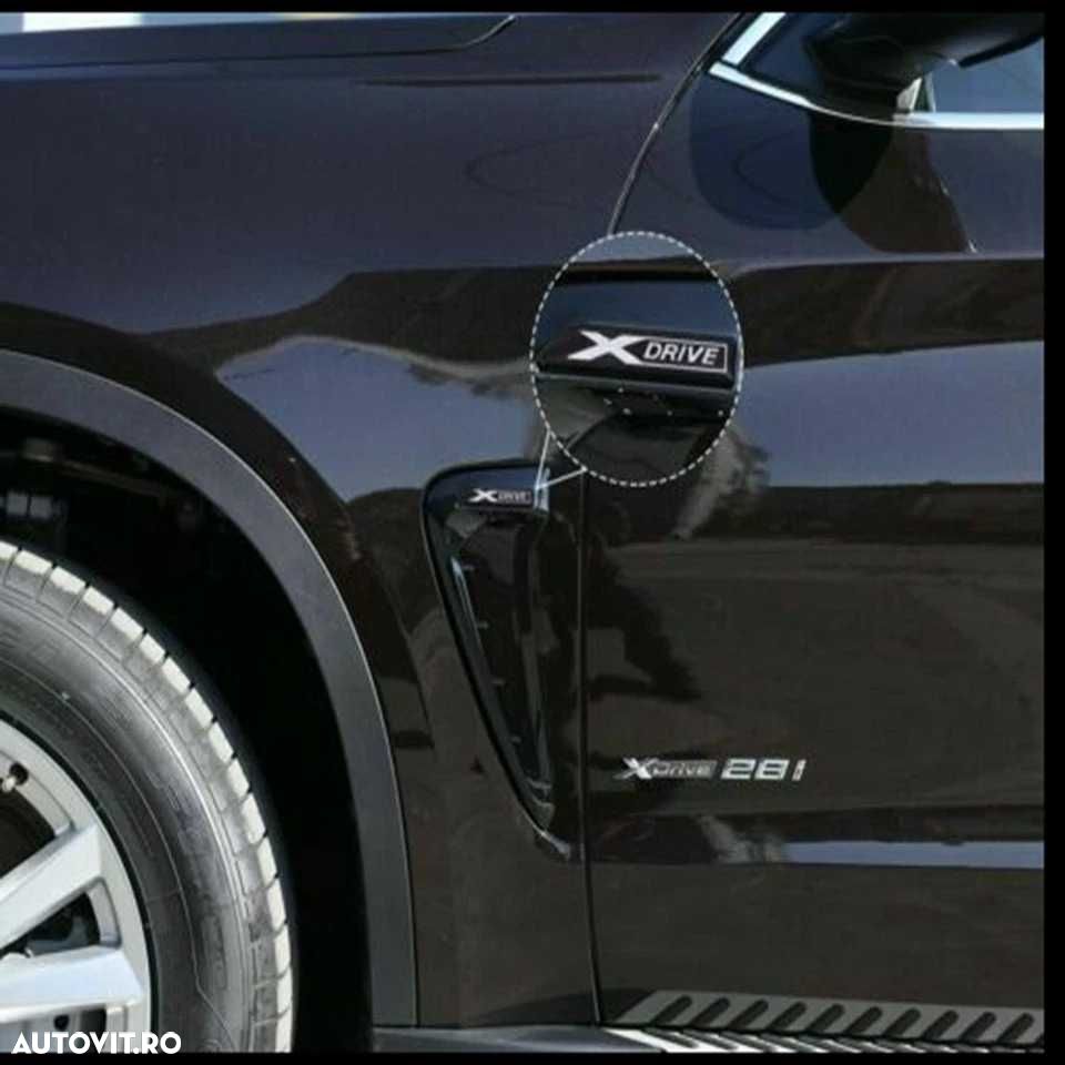 Extensii Ornamente Logo XDRIVE Aerisiri Aripi BMW X5 F15 Negru Lucios - 6