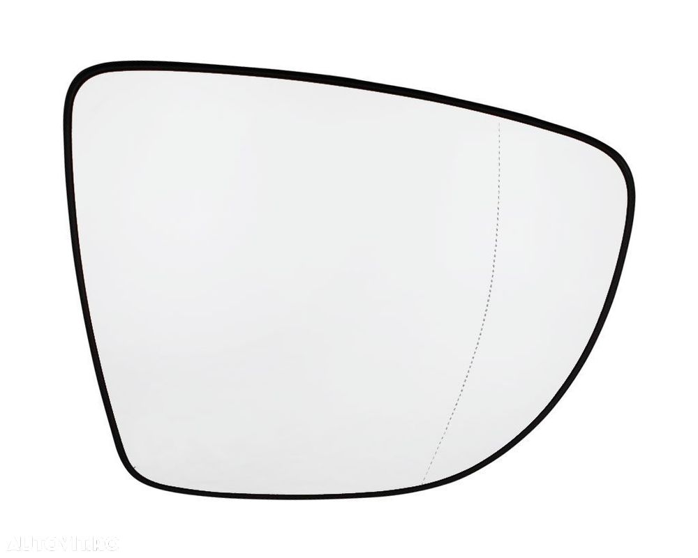 Geam oglinda Renault Captur, 03.2013-, Renault Clio Iv, 10.2012- , partea Dreapta, culoare sticla crom , sticla convexa, cu incalzire, 963654973R, 60B1555M - 1
