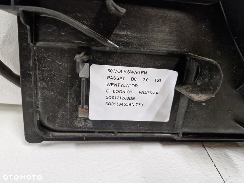 volkswagen passat b8 2.0tsi wentylator chłodnicy wiatrak 5q0121203de 5q0959455bn - 8