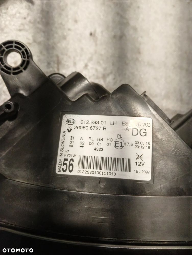 Renault Scenic IV SOCZEWKA ZW KOMPLET LAMP PRZÓD 260606727R - 12