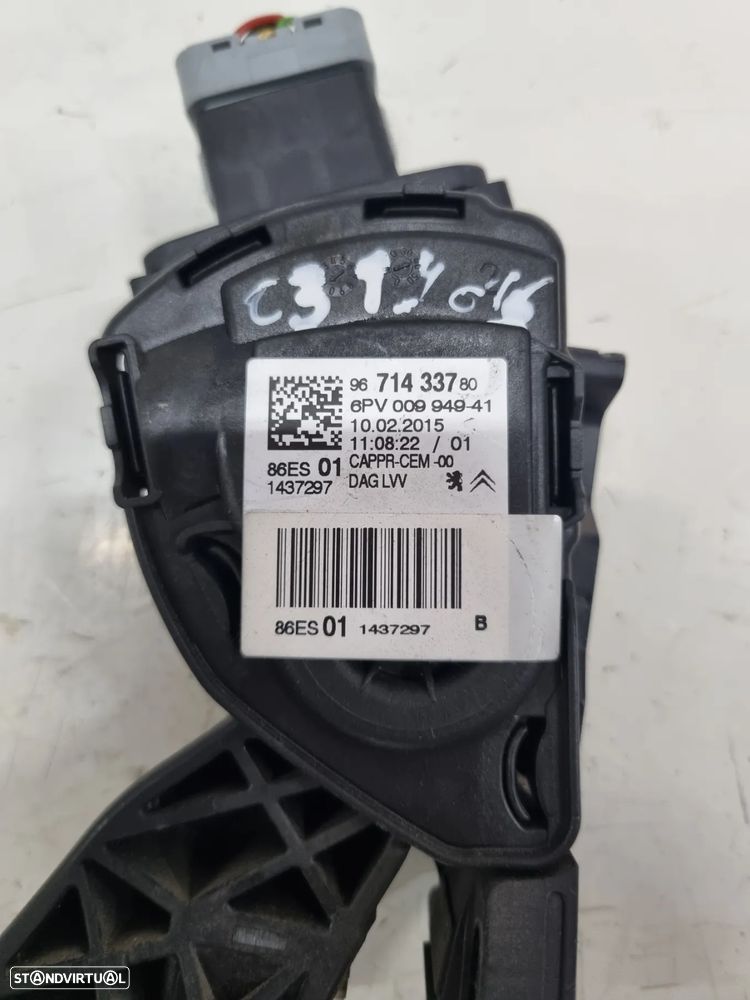 Pedal do acelerador Citroen C3 1.4 HDI 2016 ref: 9671433780 - 2