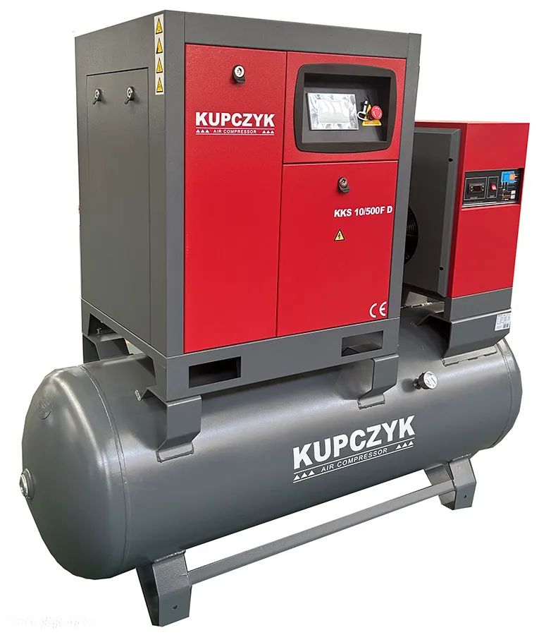 Kompresor Śrubowy 7,5KW 970L/min Zbiornik 500L Osuszacz Filtry Kupczyk - 6