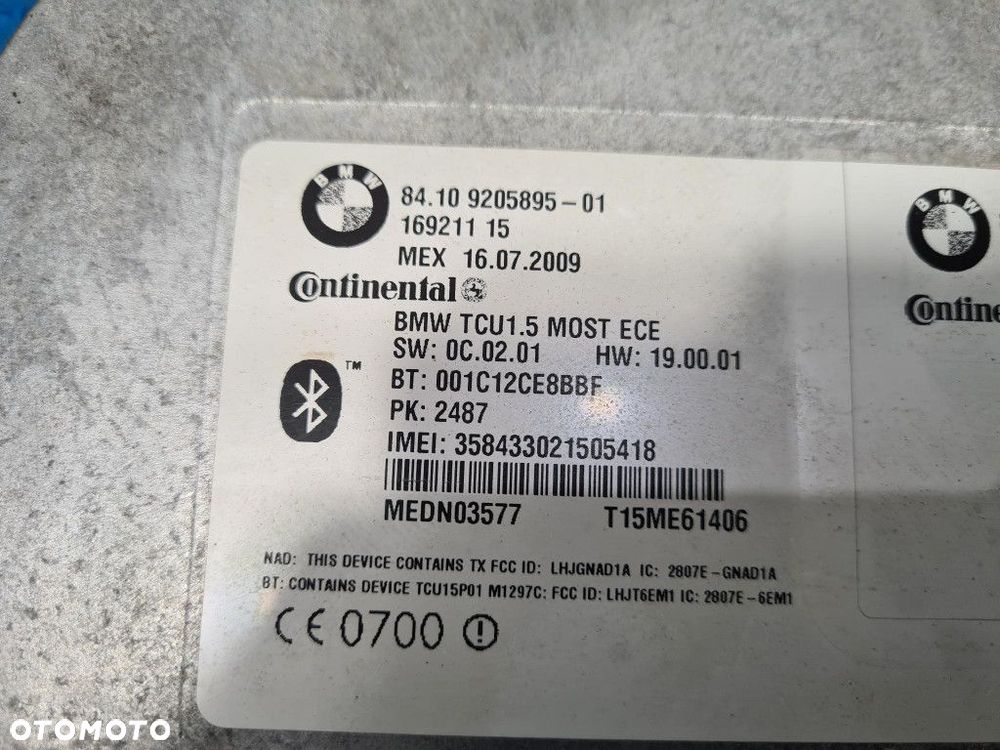 BMW X6 E71 MODUŁ BLUETOOTH 9205895 - 2