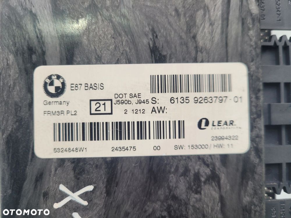 MODUŁ STEROWNIK ŚWIATEŁ BMW X1 E84 9263797 - 3
