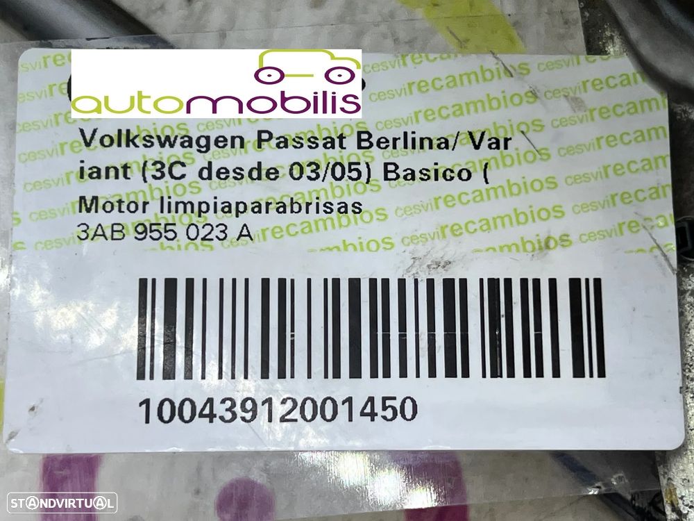 Limpa Vidros VW PASSAT (B6) Ref.  3AB955023A - NO. 340067 - 5