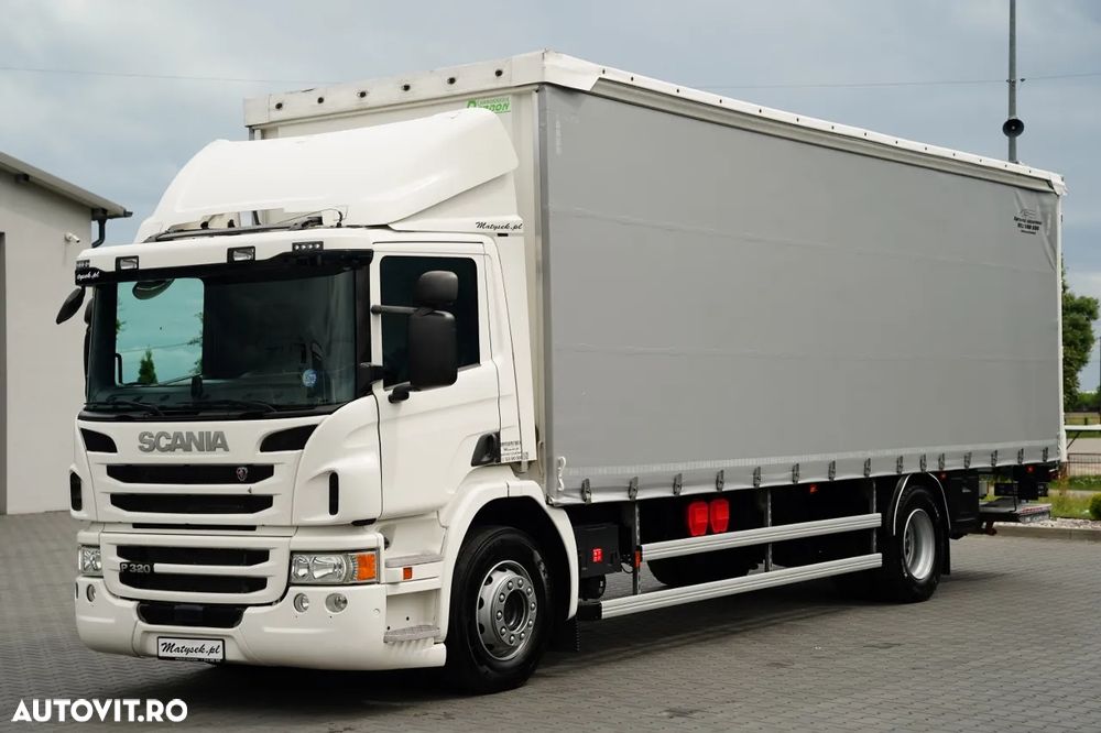 Scania P 320 / SOLO / CORTINĂ - 8.5 M / 4X2 / DHOLLANDIA LIFT / PODEA REZISTENTĂ / EURO 6 - 3