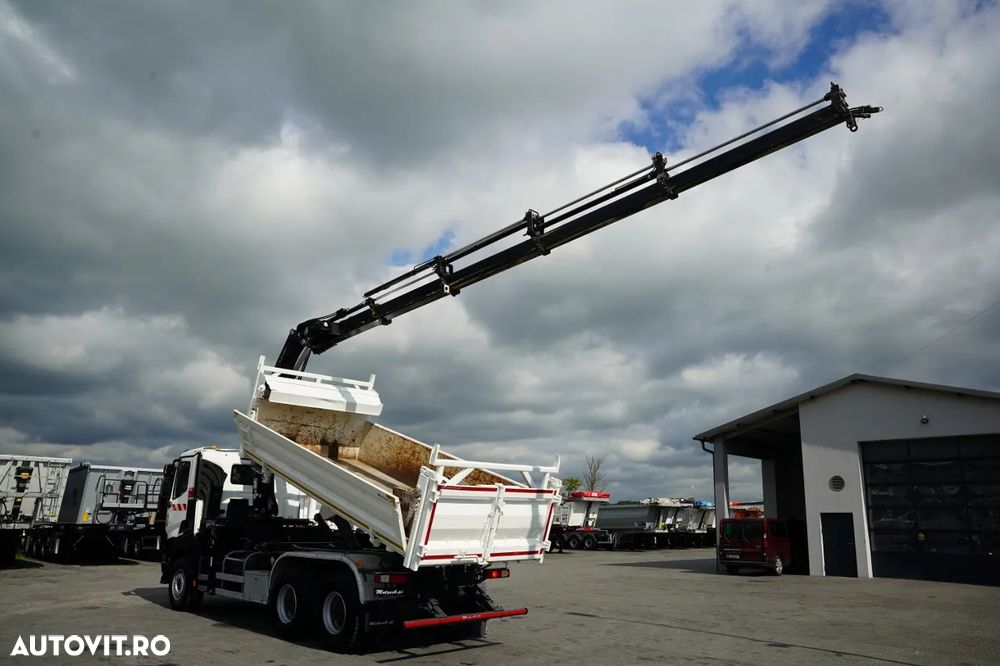 Renault K 380 / 6x4 / BASCUNĂ CU 2 LATE / BASCUNĂ HIDRAULICĂ + HIAB 211 EP-4 HDS / TELECOMANDĂ / CUPĂ / EURO 6 - 4