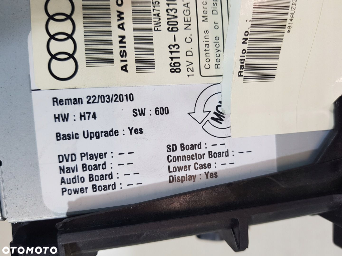 RADIO NAVIGATION PLUS 8P0035192QX AUDI A3 8P LIFT EUR 08r - 12