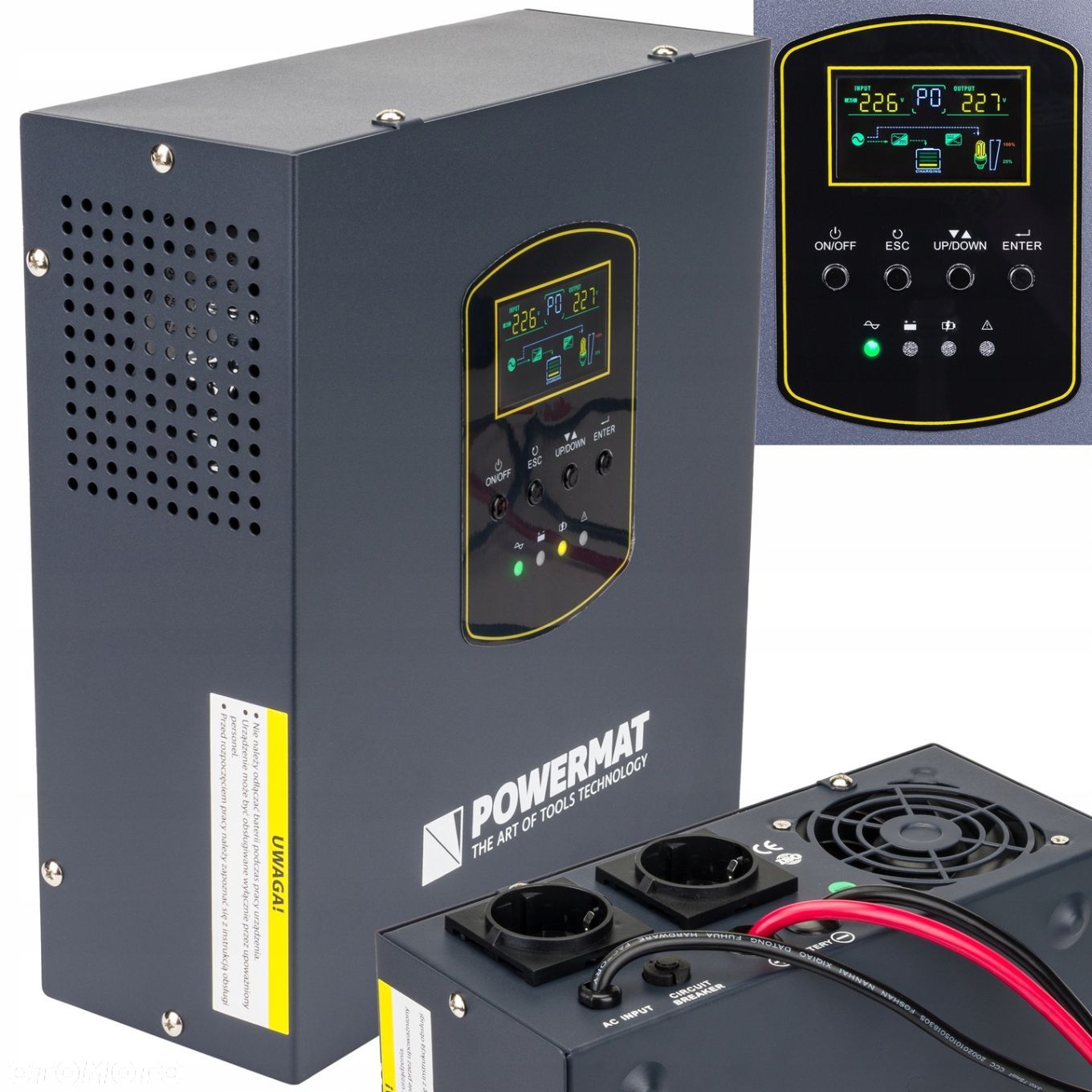 ZASILACZ AWARYJNY UPS LCD 500VA 300W PRZETWORNICA - 1
