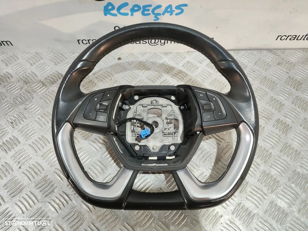 VOLANTE GUIADOR FLAT COMPLETO ORIGINAL CITROEN DS5 DS 5 98002842ZD COMANDOS MULTIFUNÇÕES PELE AIRBAG - 9