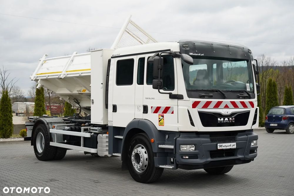 MAN TGM 18.340 / 4X2 / 3 STRONNA WYWROTKA / HYDROBURTA / BRYGADÓWKA 7 MIEJSC / BORDMATIC - 11