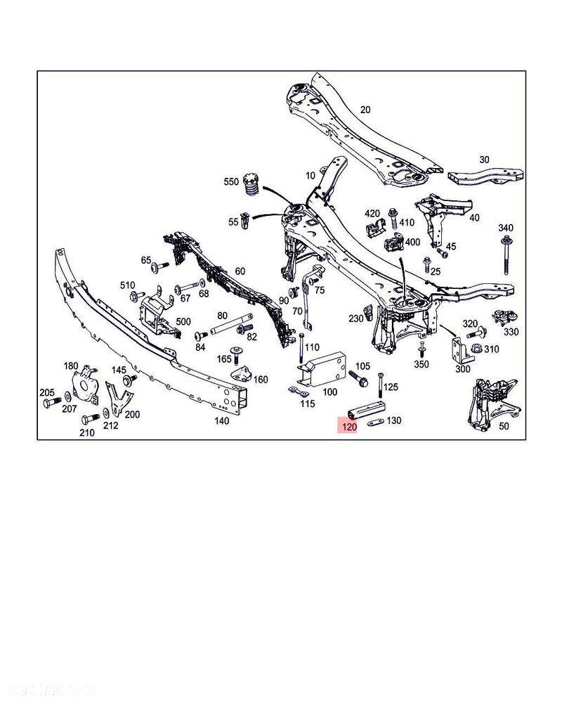 MERCEDES E W213 63 AMG STREFA ZGNIOTU WZMOCNIENIE KIEŁ WSPORNIK - 2