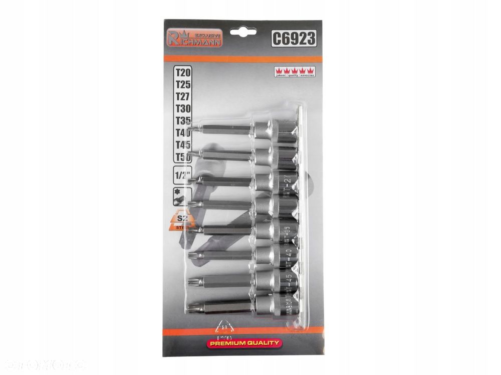 ZESTAW KLUCZY NASADOWYCH TORX KLUCZE T20-50 8 szt - 13