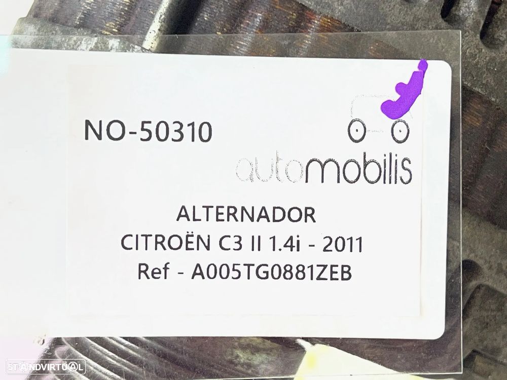 Alternador CITROËN C3 II 1.4 VTi Ref. V75769568002 - NO. 50310 - 5