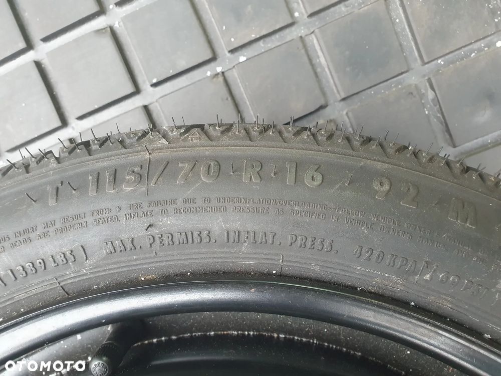 OPEL SAAB FIAT ORYGINALNE KOŁO DOJAZDOWE R16 5x110 ZAPASOWE DOJAZDÓWKA 16" 2160132 CONTINENTAL 115/70R16 CROMA II - 18