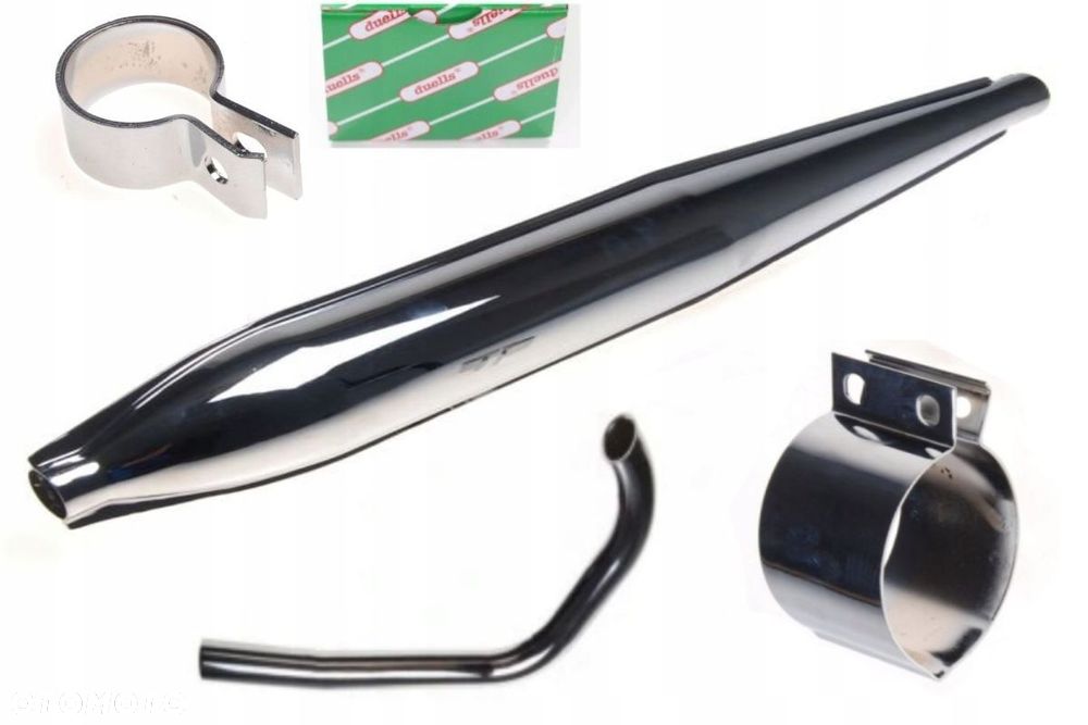 tłumik wsk obejma + kolanko b3 125 chromowany kmp