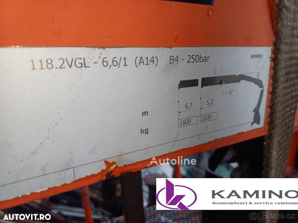 Braț macara ATLAS 118.2 VGL + cupa , complet hidraulic - 10