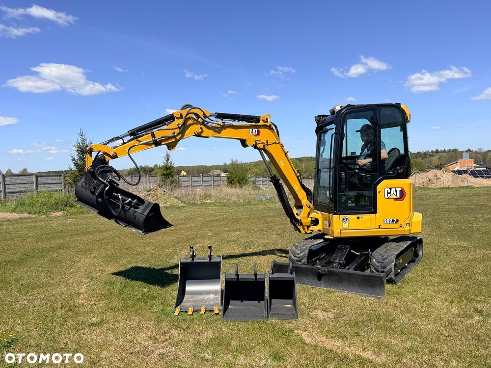 Caterpillar Minikoparka Cat 302.7 3xłyżki Skarpowa hydrL\P dodatkowe linie hydrauliczne szybkozłącze Gąsienice jak Nowe WIDŁY WIERTNICA za dopłatą - 16