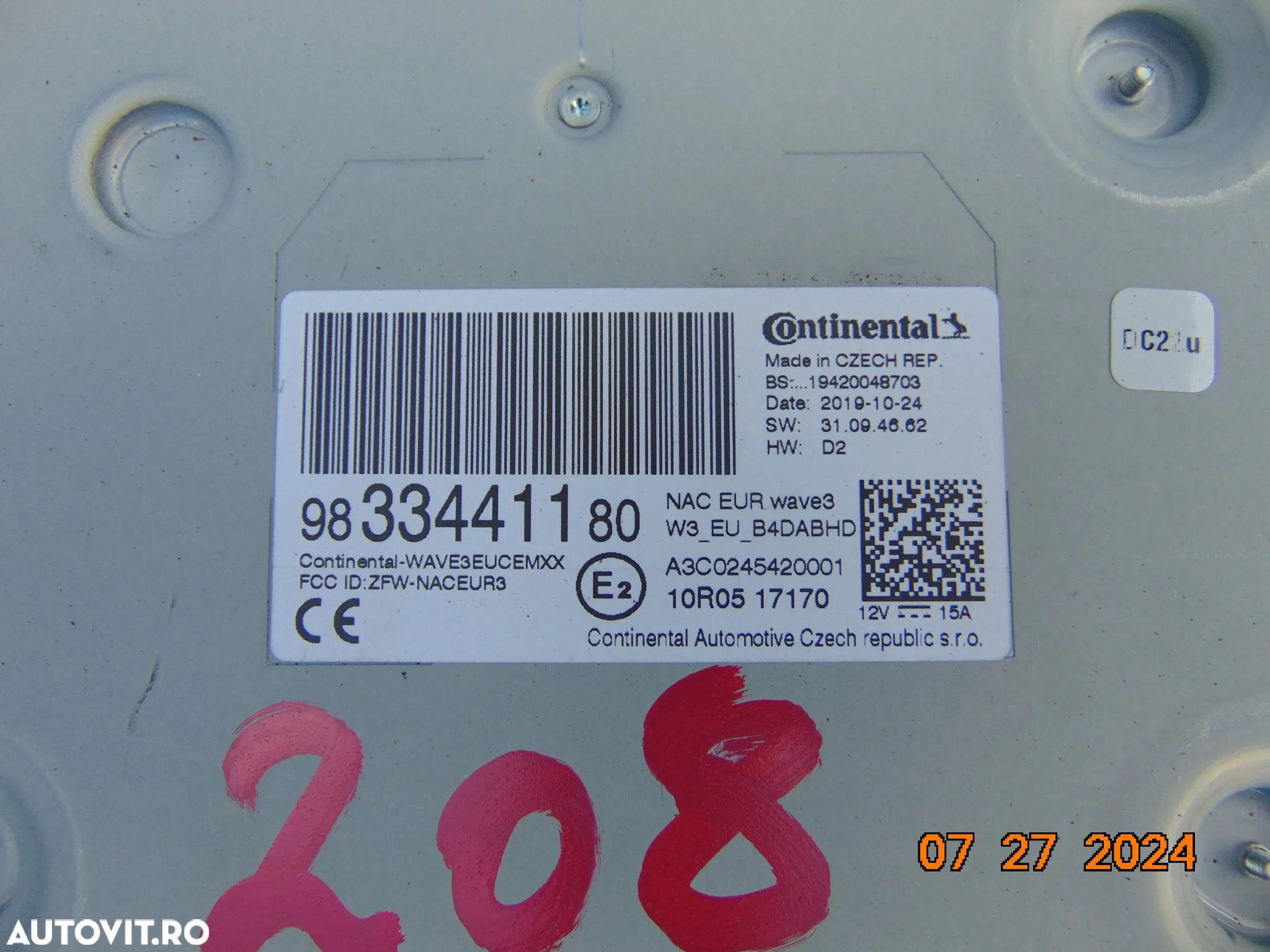 Unitate navigatie Peugeot 208 dupa 2019 2008 508 citroen ds c3 crossback cod 9833441180 - 4