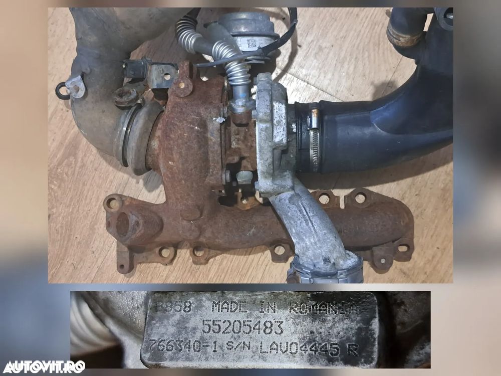 Turbina turbo turbosuflanta cu galerie evacuare in stare foarte buna Originala Saab 9-3 93, Opel Vectra C, Zafira, Zafira C, Astra H, Fiat Croma 1.9cdti Z19DTH 150cp 2002-2010 - 3