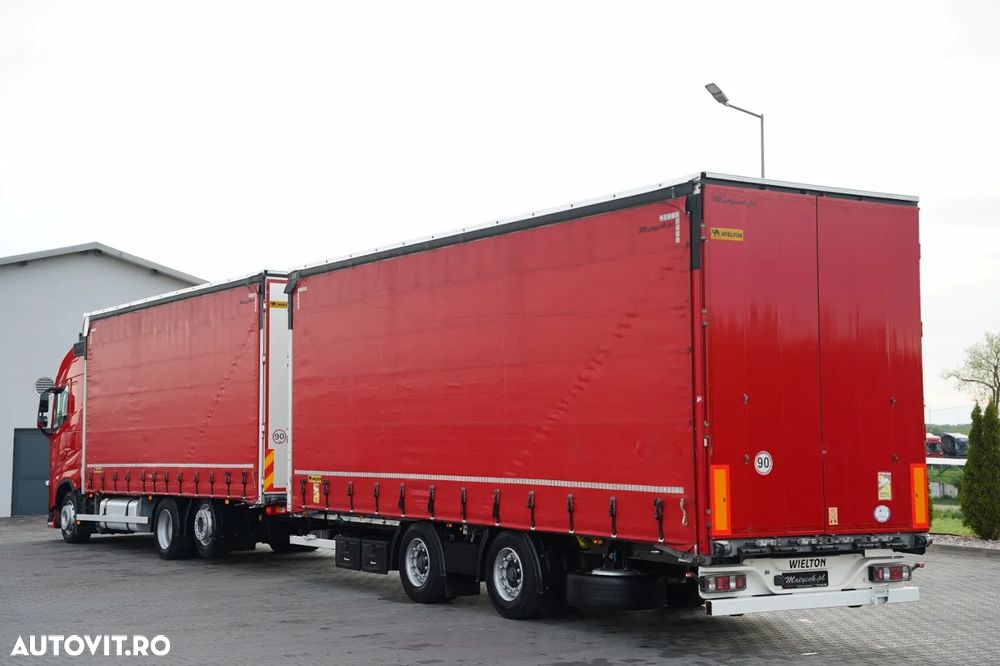 Volvo FH 460 / COMBINAȚIE TANDEM / 120 M3 / TRANSITION / I-SAVE / I-PARK COOL / DIRECȚIE CU RIDICARE AXLE / WIELTON / CORTINĂ ARMATĂ - 9