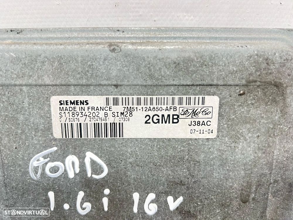 .Centralina Motor Original Siemens Ford SHDA 7M51-12A650-AFB / S118934202 - 1