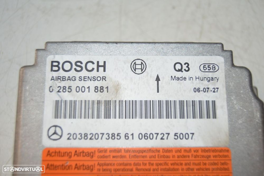 CENTRALINA ECU MODULO AIRBAG MERCEDES BENZ CLASS C W203 A2038207385 2038207385 0285001881 BOSCH COUPE CL203 CLC CLASS E W211 E220 CLK C209 W209 - 4