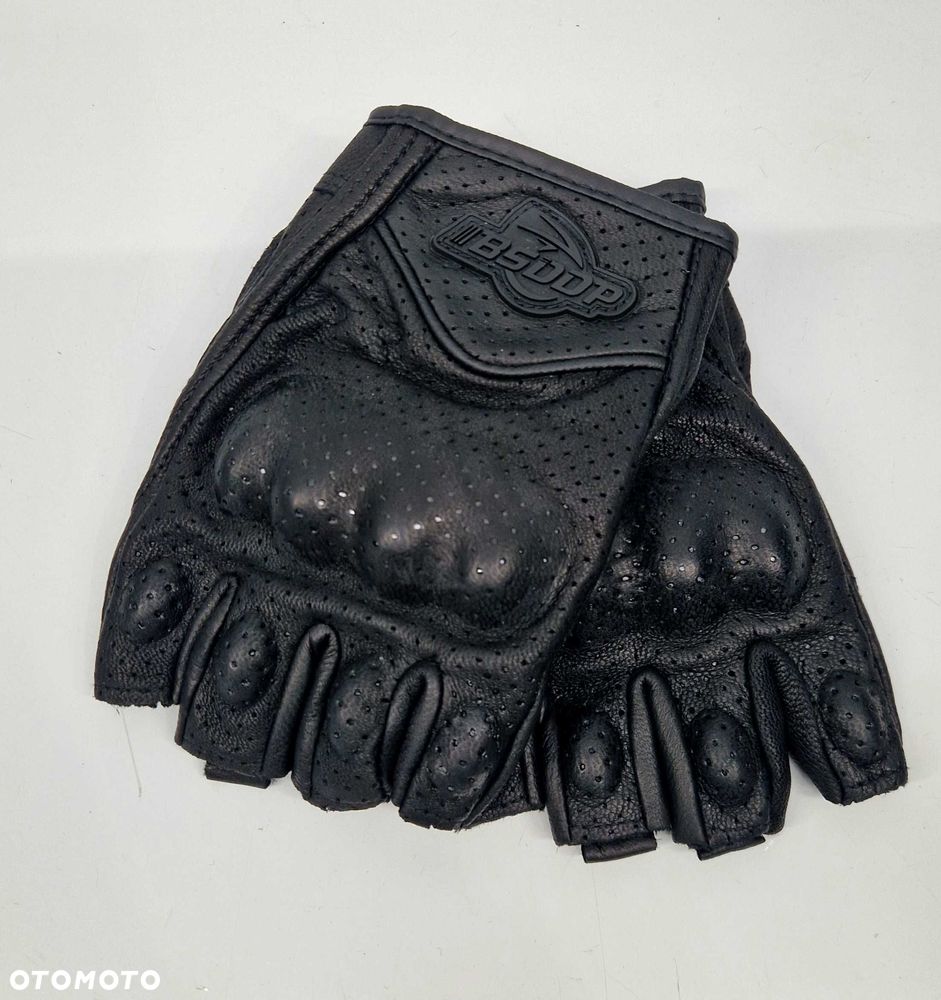 rekawice skórzane motocyklowe bez palcy - 2