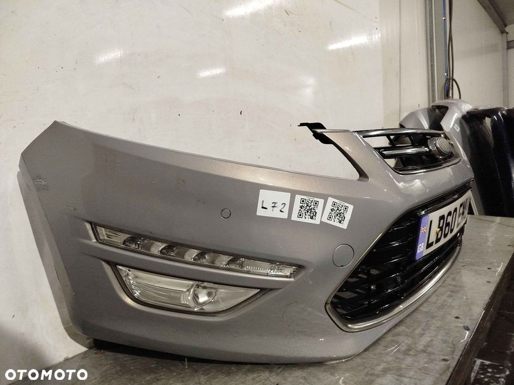 + ZDERZAK PRZÓD PRZEDNI FORD MONDEO MK.4 4 IV LIFT FL SZARY SZAMPAŃSKI LED DRL PDC CZUJNIKI TITANIUM HALOGENY - 2