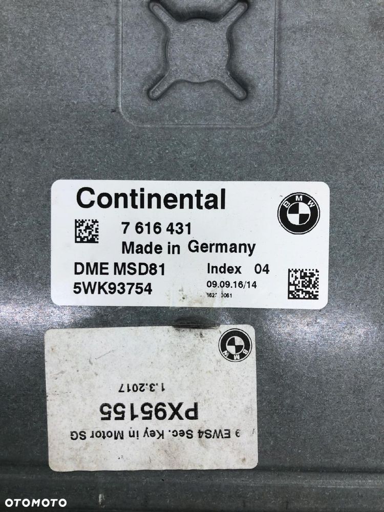 BMW E60 E92 MODUŁ KOMPUTER STEROWNIK SILNIKA 7616431 - 2