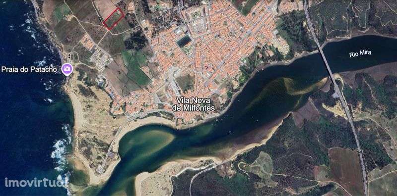 Terreno rústico no centro de Vila Nova de Milfontes 450 metros do mar - Grande imagem: 3/3